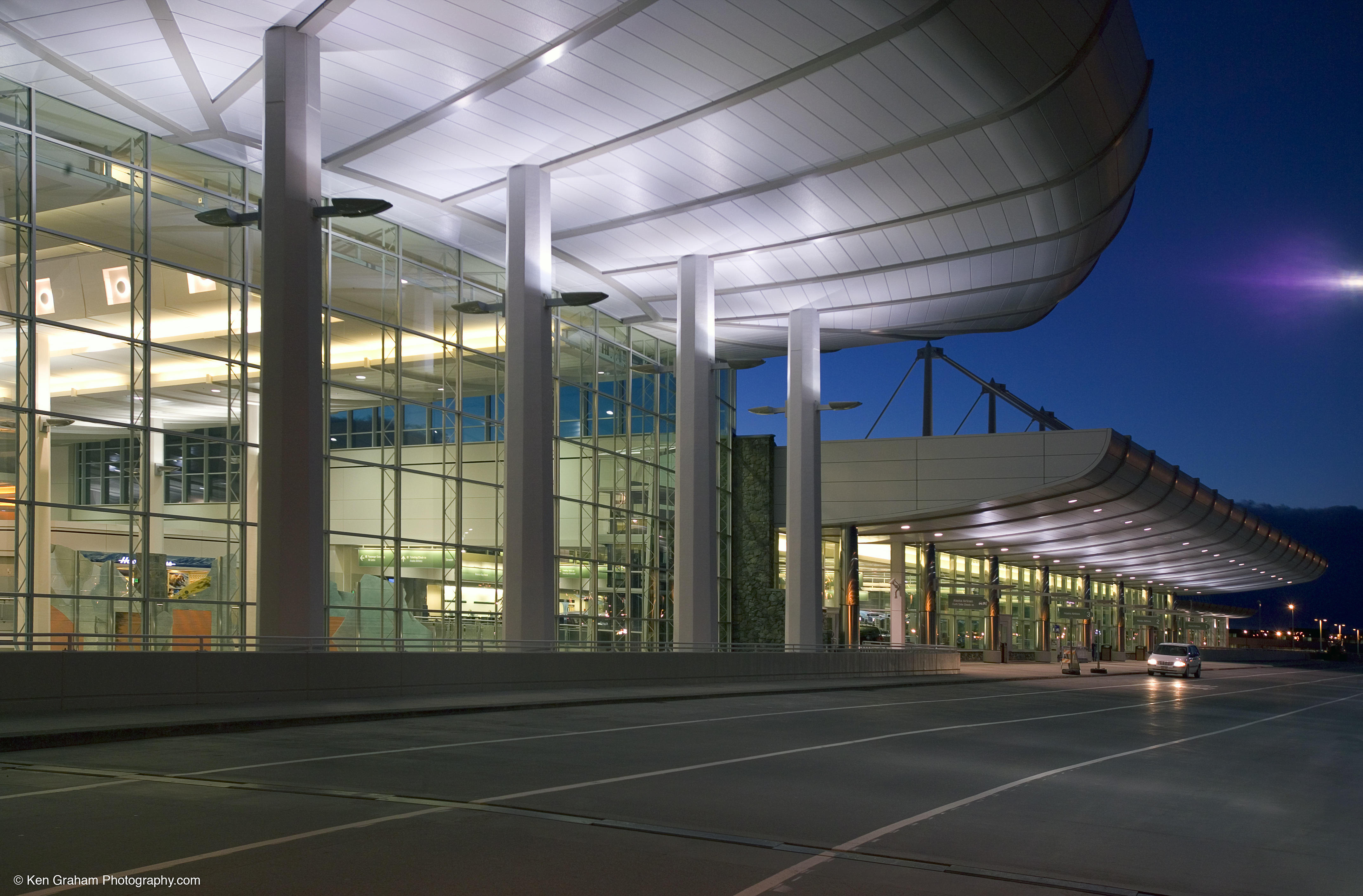 Anchorage Alaska International Airport | Glazing contractor: Commercial Contractors | Architect: McCool Carlson Green | Glass: SolarBan 60 Laminated